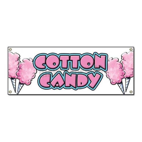 COTTON CANDY BANNER SIGN cart stand trailer signs fairy floss fresh hot snak